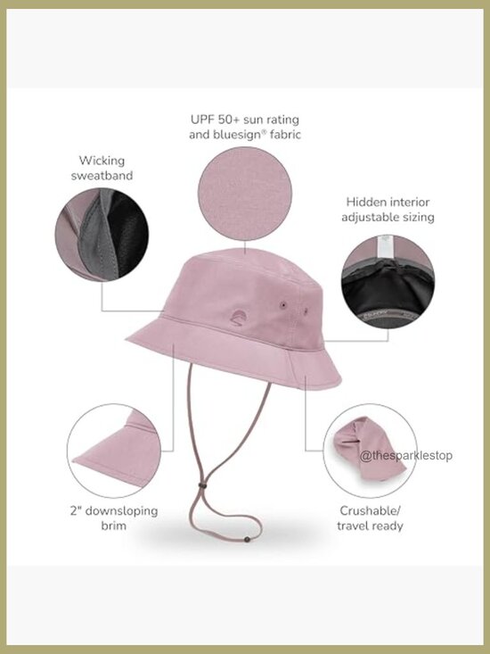 UPF 50+ Sun Protection Bucket Hat, Crushable Packable Design main image 4